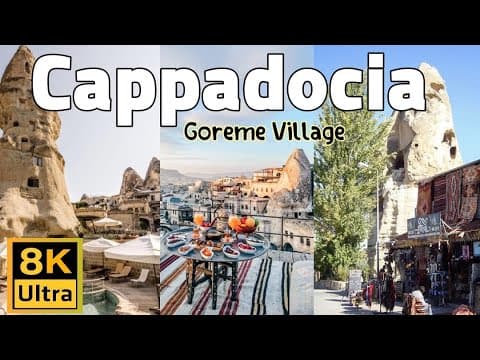Cappadocia Turkey Goreme village walkthrough \ 8k 4k HD Ultra \ Top things to do